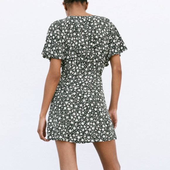 NWT ZARA Floral Print Mini Dress SMALL 3196 - Picture 2 of 9